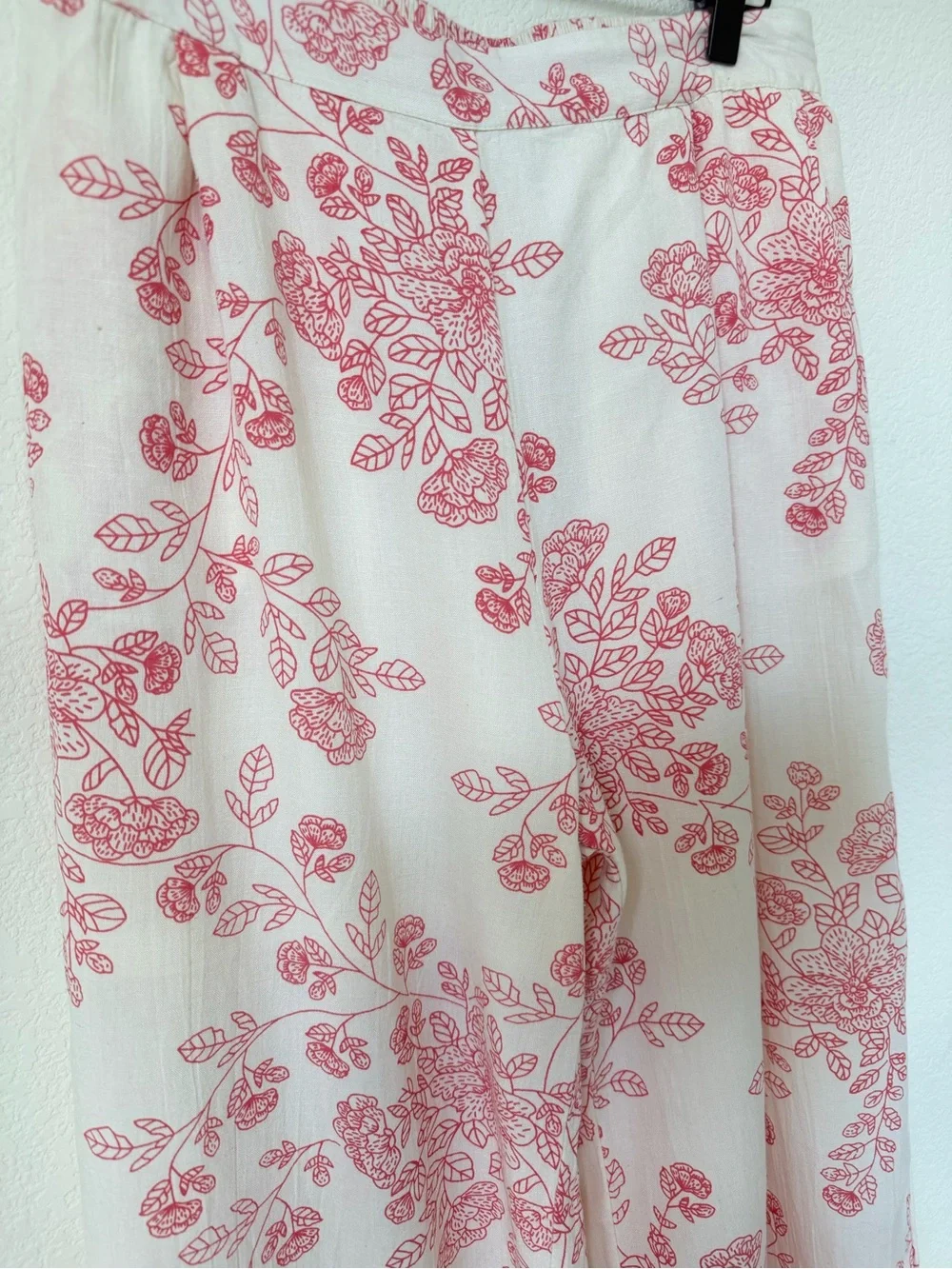 Max Linen Blend Wide Leg Straight Fit Floral Print Palazzos Casual Pants XL
